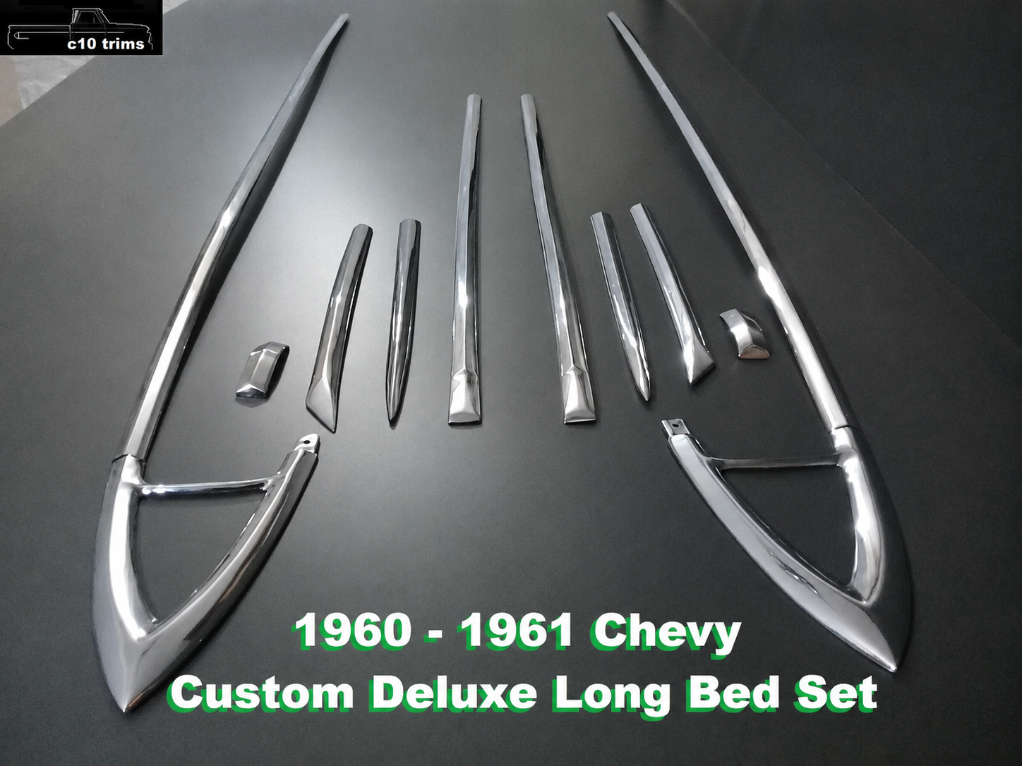 1960-1961 Chevy Apache Long Bed Trim complete Custom Deluxe set