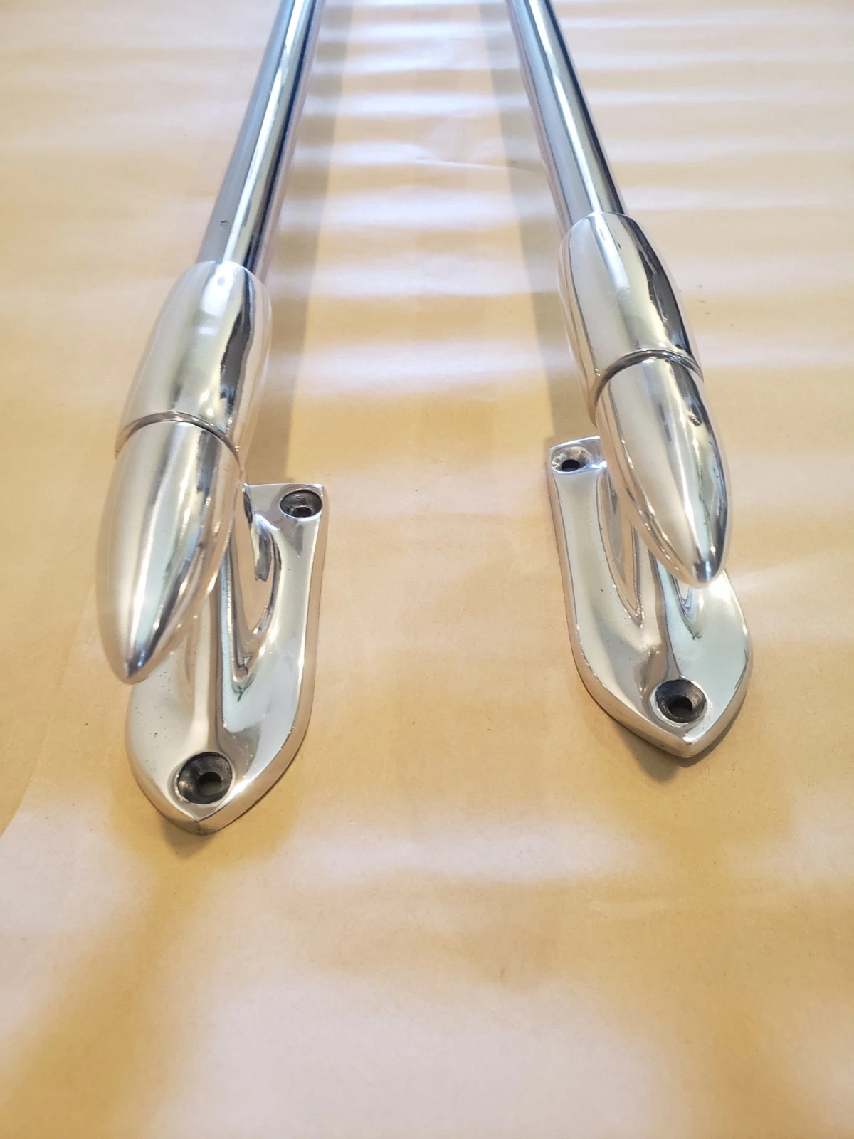 1958-1966 Chevy GMC Chrome Bed Rails Decorative End Mounts