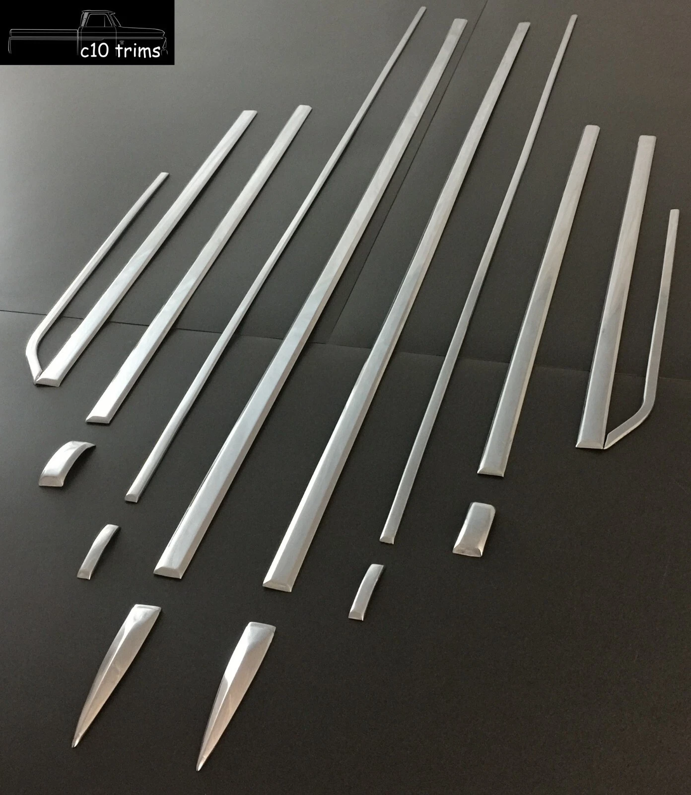 1962-1966 Chevy C10 long bed side trim molding pieces