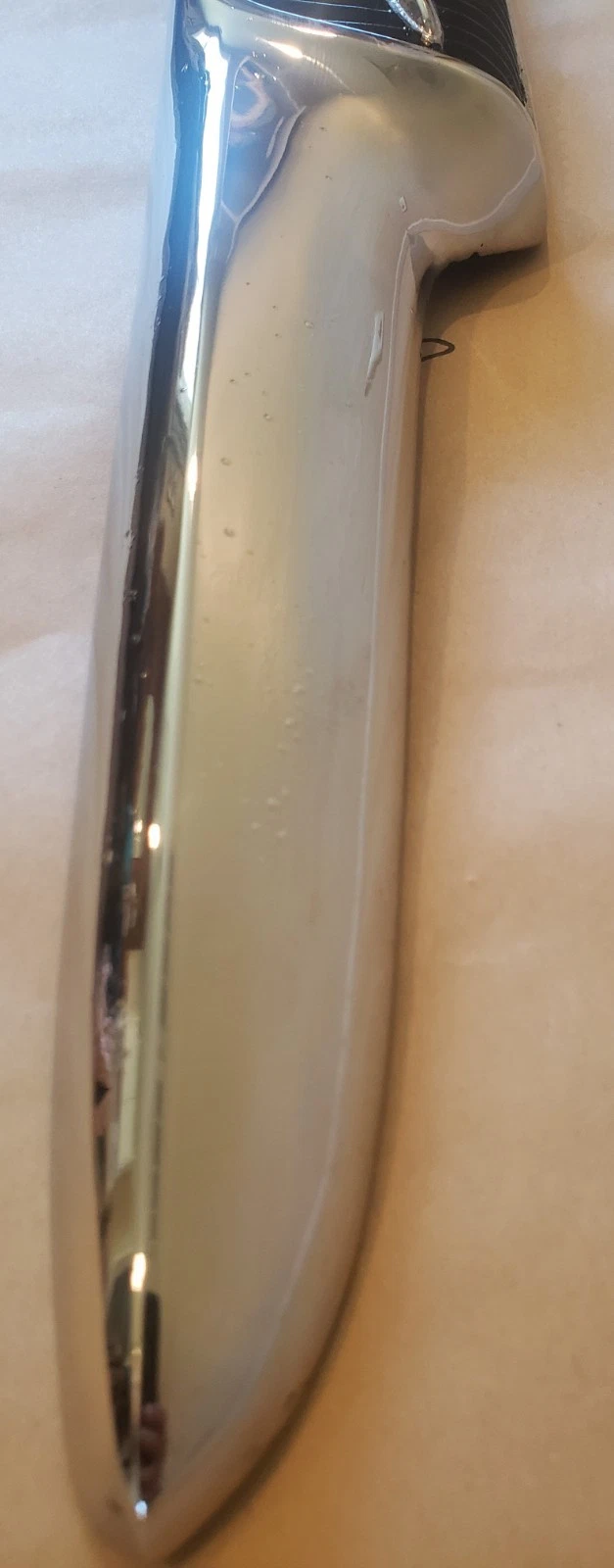 1958 Chevy Apache original hood emblem restored chrome side view
